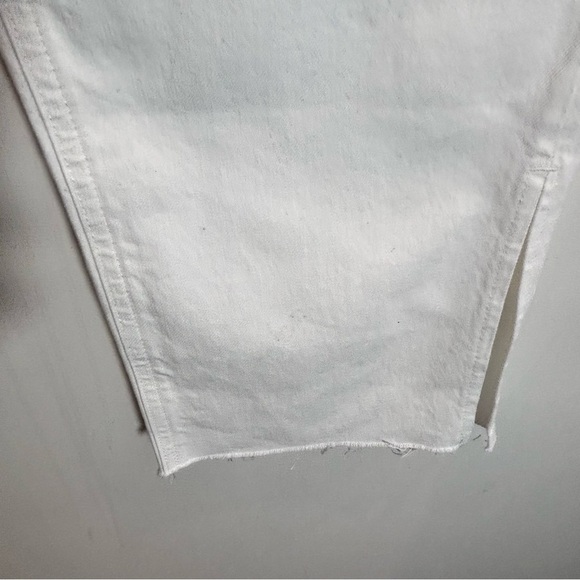 GAP Sz 30 90s Loose Mid Rise Raw Hem Slits 5 Pockets  White Jeans New with Tags - Picture 6 of 11